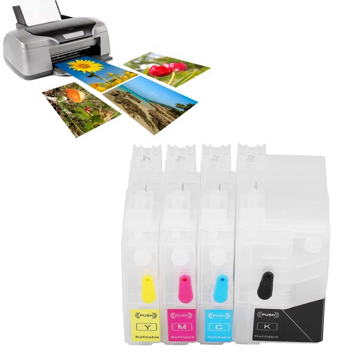 Jormftte nyomtatópatron-készlet, 4 színben, piros, kék, sárga, fekete