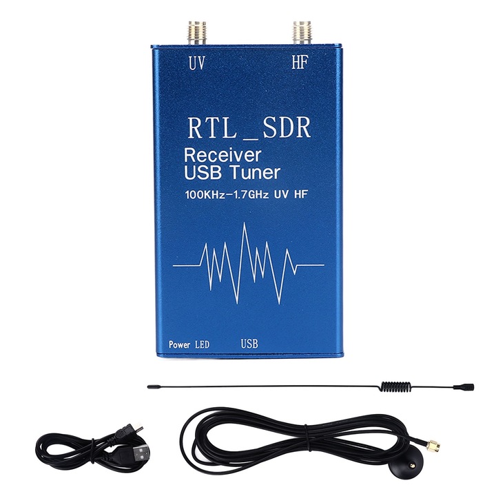 Tuner receptor RTL SDR USB 100KHz-1,7GHz Enforose cu banda completa XR-105