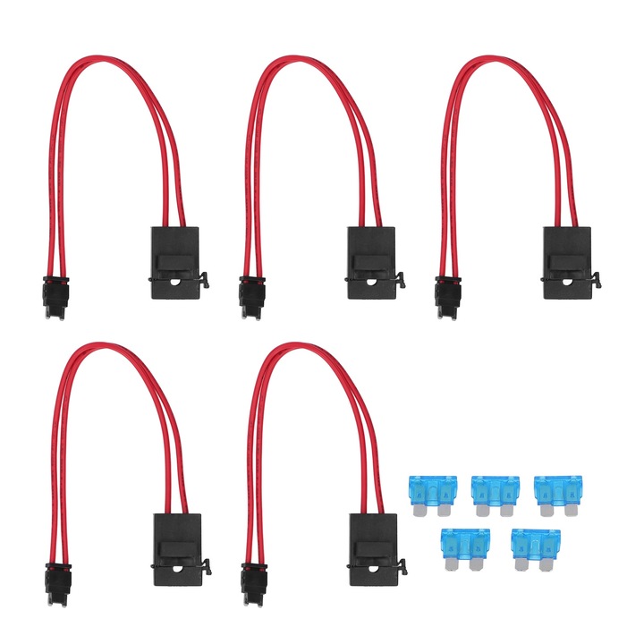 Autós biztonsági csatlakozók, Jormftte, 5 db-os készlet, 20A, 16AWG, kábelhossz 230mm, kis helyekre