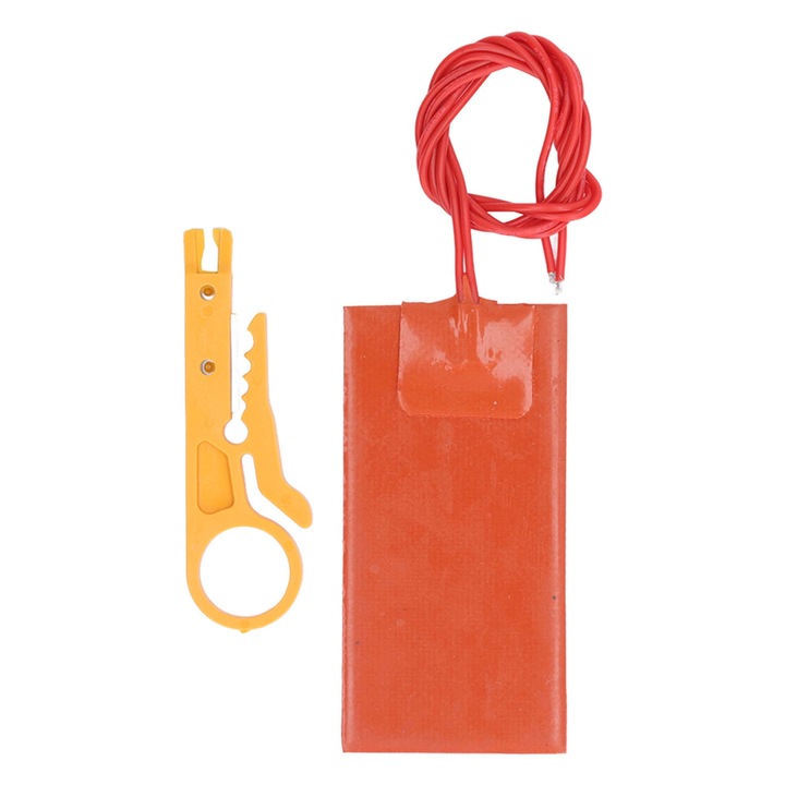 Tampa de incalzire din cauciuc siliconic, sigura, cu eficienta ridicata a transferului de caldura, covoras flexibil de incalzire 12V 15W 250℃