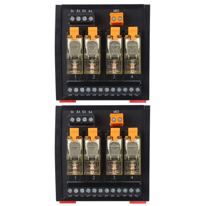 Placa de comanda pentru modul de releu, 4 canale, montare pe sina DIN, 12A DC 30V, 12A AC 250V, set 2 buc.