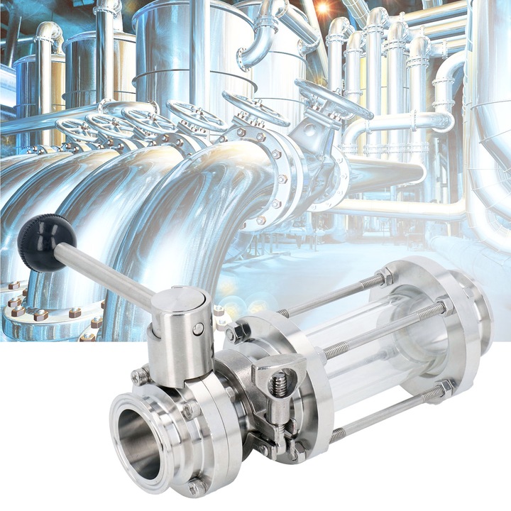 Rozsdamentes acél pillangószelep, Jormftte, PN1.6, 150°C, 76mm