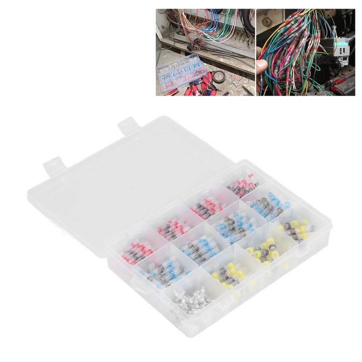 270 darab forrasztóhuzal csatlakozó készlet, Jormftte, vízálló, szigetelt, 2:1