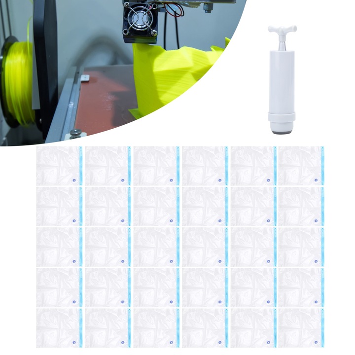 30 buc. saci de etansare in vid pentru uscator cu filament pentru piese de imprimanta 3D PLA 1 buc extractor de pompa de aer