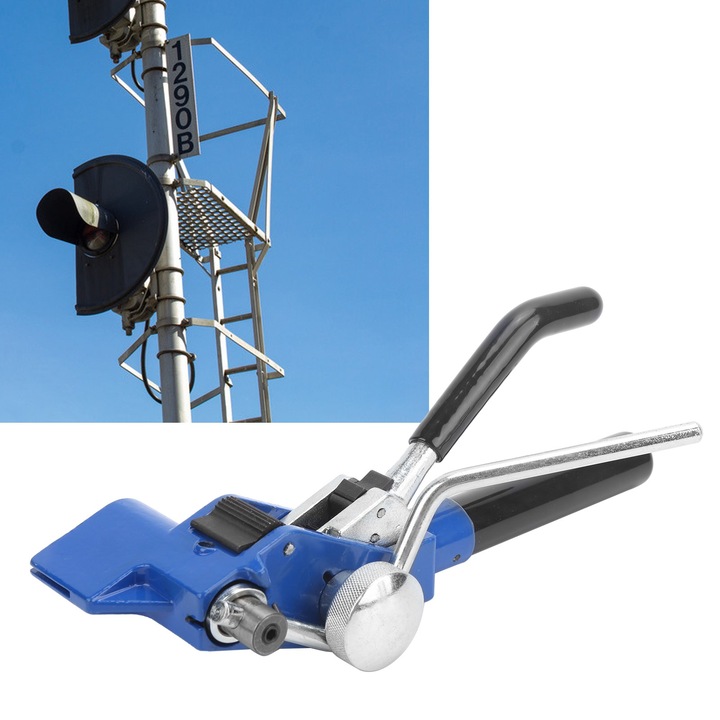 Jormftte kábelkötegelő fogó, rozsdamentes acél, racsnis típusú, ergonomikus fogantyú, 4.6-19mm