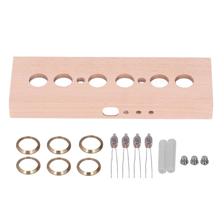 Jormftte díszóra, IN14 világítócső barkácskészlet, bükkfa, sárgaréz gyűrűvel, könnyen felszerelhető