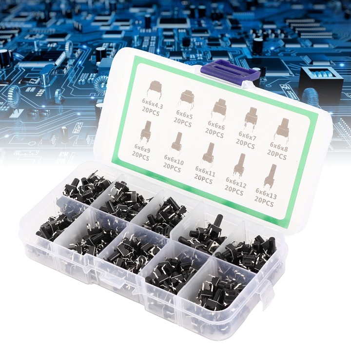 200 db-os mini tapintókapcsoló készlet TV-hez, audióhoz, számítógéphez