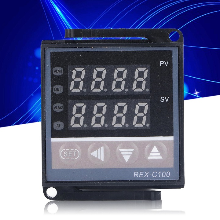 REX-C100FK02-MxAN DA PID hőmérséklet-szabályzó, 0-400°C, AC220V, K típusú hőelemhez
