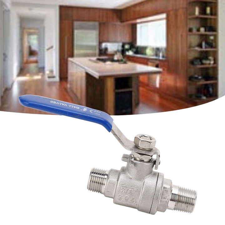 Teljes furatú golyóscsap DN10, Jormftte, rozsdamentes acél, névleges nyomás 1.6MPa, alkalmazható hőmérséklet -29-120°C