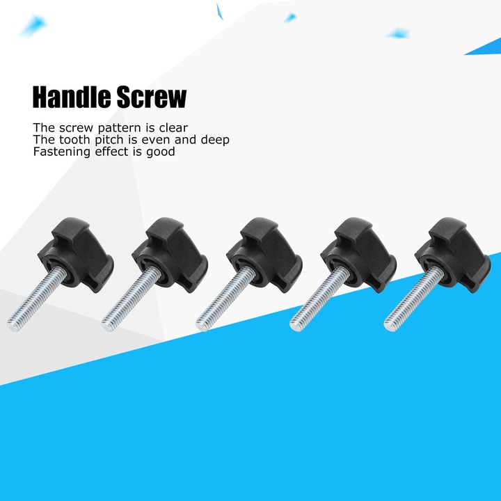 5 darab M6-30mm hüvelykujj csavar háromszög fejű kézi meghúzó gomb anyák