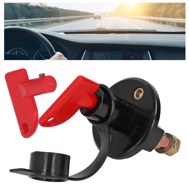 Jormftte akkumulátor-leválasztó kapcsoló, ABS, réz, 12V/24V, jachthoz és autóhoz