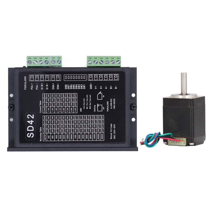 DC 2,1 V 1,5 A Motor cu pas cu 2 faze Bobina de cupru DC 20-50 V Driver pentru masini-unelte CNC, Enforose