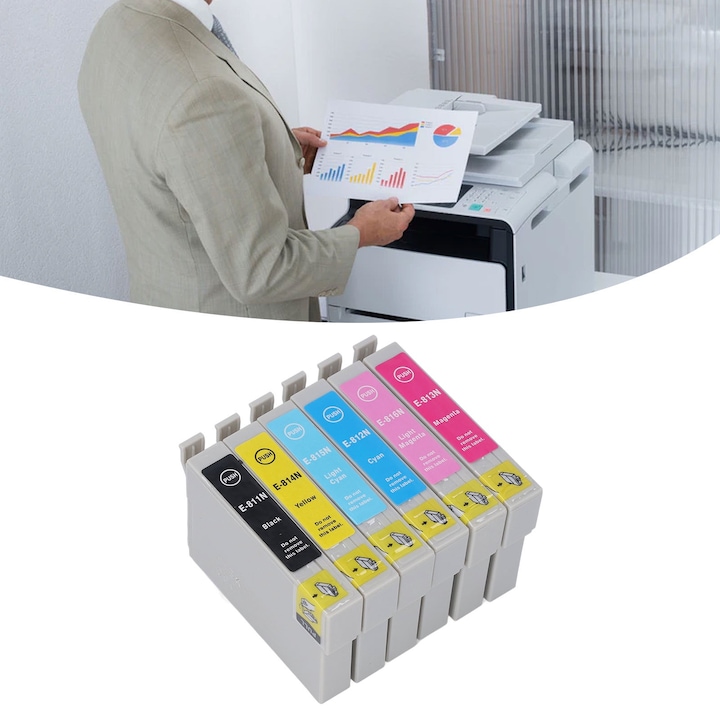 Cartuse imprimanta inkjet Jormftte, set multicolor, 6 culori, pentru PIXMA, 500 pagini (negru), 300 pagini (color)
