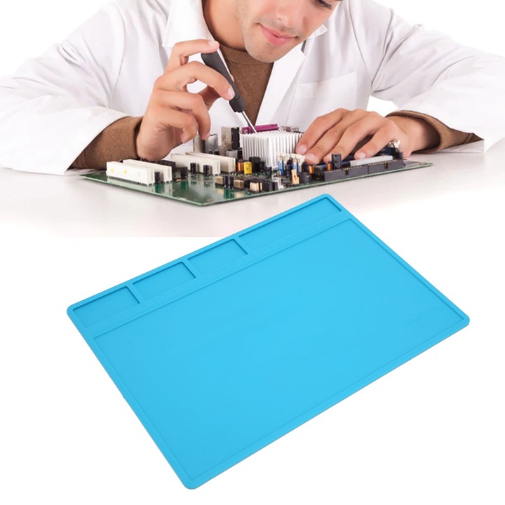 Jormftte forrasztó szőnyeg, szilikon, nyílásos kivitel, hőálló, 45x30cm