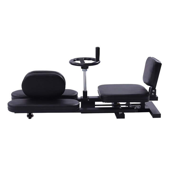 Aparat fitness pentru intindere picioare, unghi maxim 200°, capacitate 100 kg, otel/poliuretan, negru