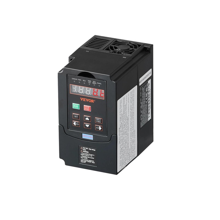 Inverter de frecventa VEVOR, 0.75kW, 35A, 82x114x138mm, control 0-400Hz