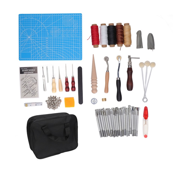Kit accesorii mercerie pentru articole din piele, Enforose, Multicolor
