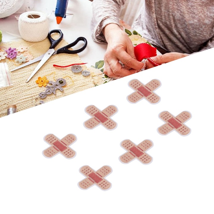 6 db hímzett tapasz, felvarrható sebtapasz, többszínű, 6.5cm