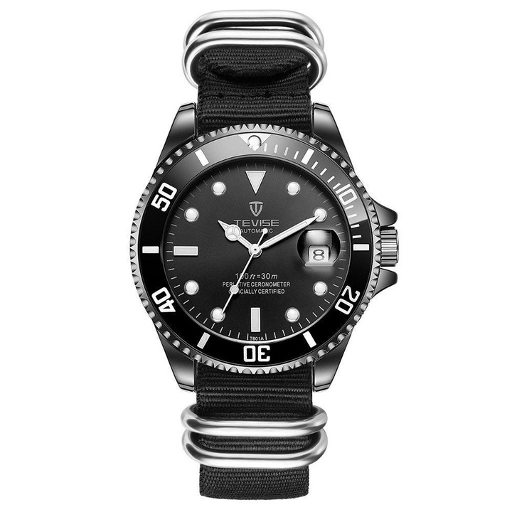 Automata mechanikus óra Tevise Strap Nylon Analog Male