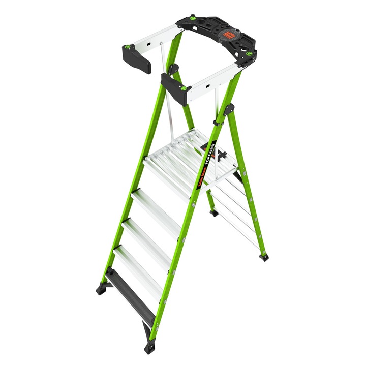Scara de lucru, Little Giant, FORTRESS, 5 trepte, Verde, 150 kg