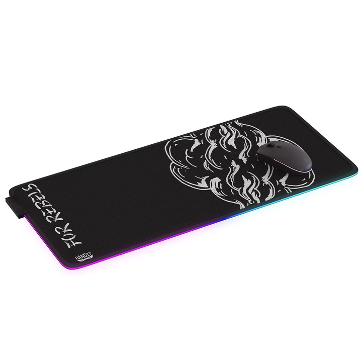 BANDIT JAPAN SMOKE RGB Gamer Egérpad - L