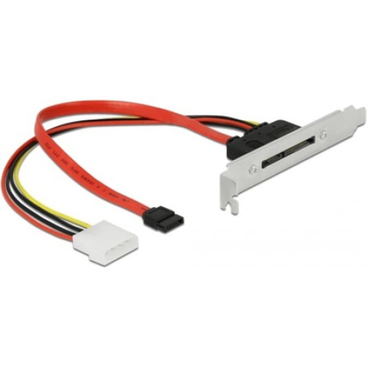 Delock SATA3 Molex Power 4pin -> SATA 22pin F/F заден конектор, многоцветен, 0,25 м