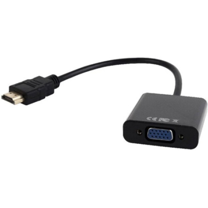 Gembird HDMI 1.4 -> VGA жак стерео 3.5mm M/F адаптер 0.15m черен