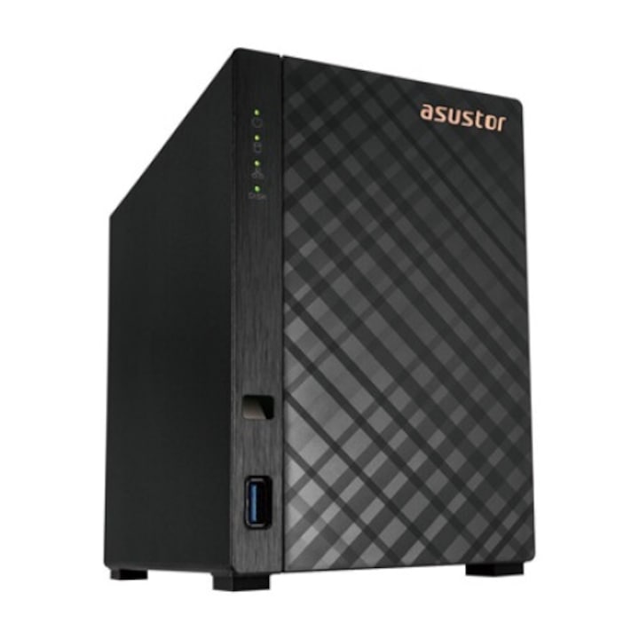 Asustor DRIVESTOR 2 Lite AS1102TL NAS Realtek RTD1619B (4x1, 7GHz), размер на паметта: 1GB, DDR4, брой инсталируеми устройства: 2 бр., 3 "5", SATA3, RAID: RAID 0, 1, JBOD, USB2.0, USB3. 0 : 1бр., LAN (1Gb/s): 1бр., черен