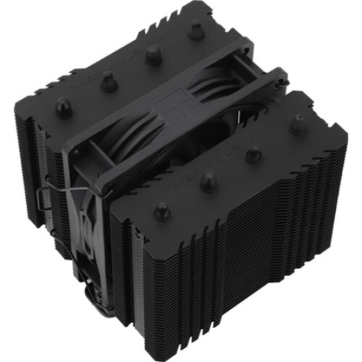 Процесорен охладител Thermalright Peerless Assassin 90 SE, LGA1155, LGA1200, LGA1700, sAM4, sAM5, брой вентилатори: 1бр, 92x92x25mm, течен лагер, брой топлинни тръби: 4бр, конектор: 4-пинов (PWM), черен