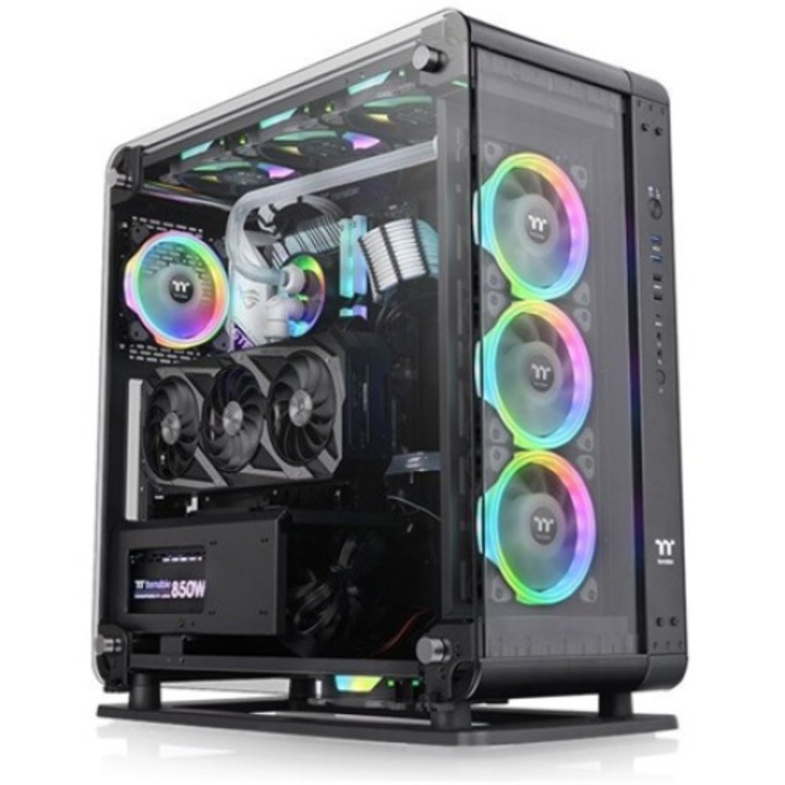 Кутия за компютър Thermaltake Core P6 TG без електрически прозорец MT Mini Tower, долно захранване, 2 "5" пространство: 8 бр., 3 "5" вътрешно пространство: 4 бр., USB-C: 1 бр., USB3.0: 2 бр. Mini-ITX, mATX, ATX, черен