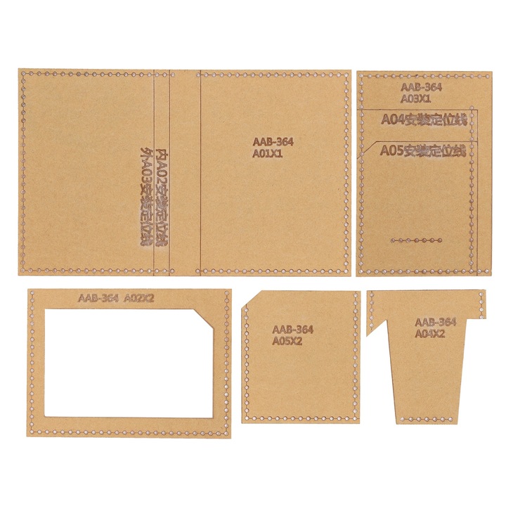 Set 5 bucati sablon acrilic geanta pentru portofel