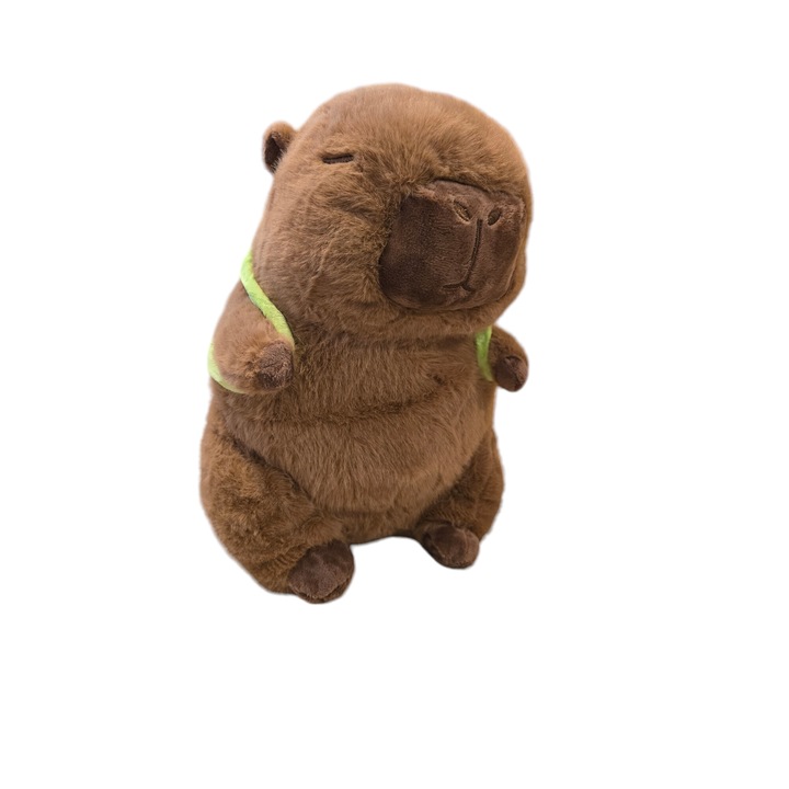 Jucarie plus capibara cu ghiozdan broscuta detasabil 30 cm