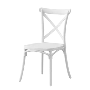 Scaun de bucatarie, PROCART, stil clasic, inaltime 88 cm, latime 43 cm, alb
