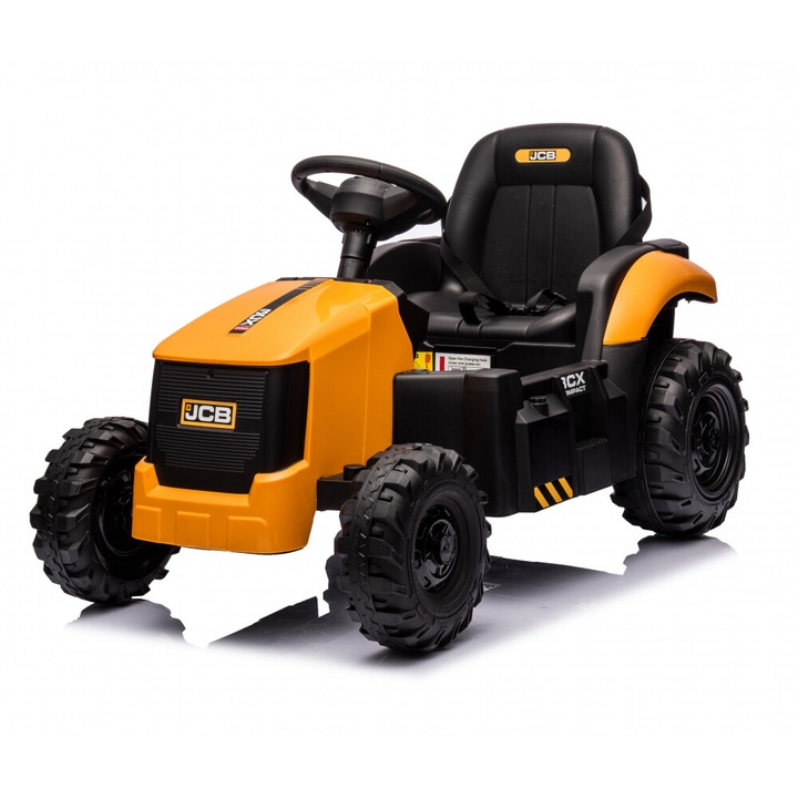 Tractor electric 70W cu telecomanda 2.4G si licenta JCB Yellow