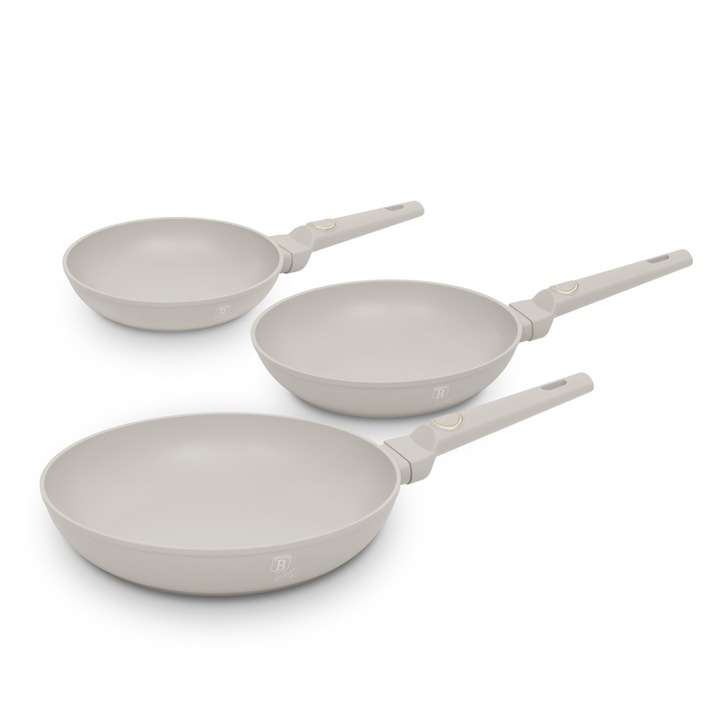Set 3 tigai Sahara Collection Berlinger Haus Sahara Collection BH 8078, crem, antiaderente, titan