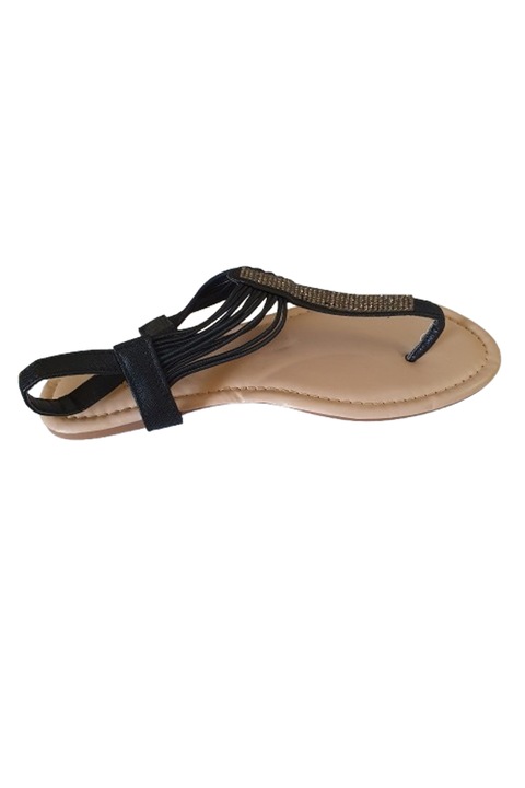 Sandale dama Ardene, negru/crem cu pietricele, marimea 39