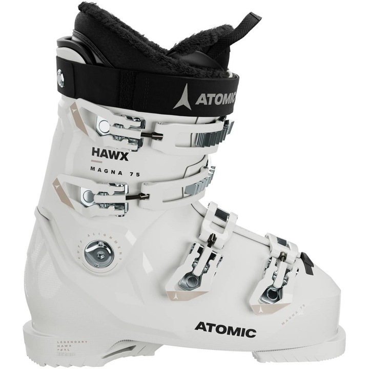 Clapari ski Atomic Hawx Magna 75 W pentru femei, alb, Alb, Negru, 23-23.5 CM
