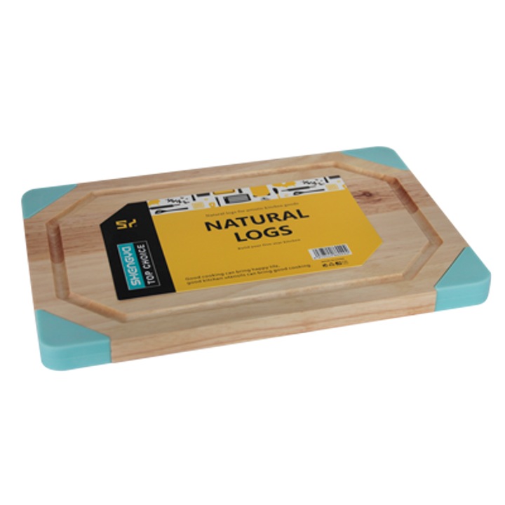 Дъска Shengya, Дървена, със силиконови ъгли, 38х28х2cm