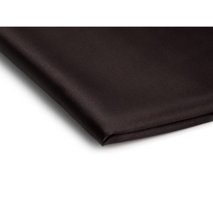 Satin subtire cu Lycra CMaro inchis, 95% Poliester 5% Elastan, Dimensiuni 50cm x 150cm