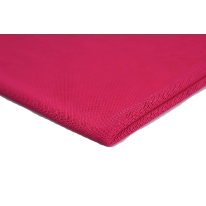 Tulle Plasa elastica, elastica pe ambele parti Roz, 100% Poliester, Dimensiuni 50cm x 150cm