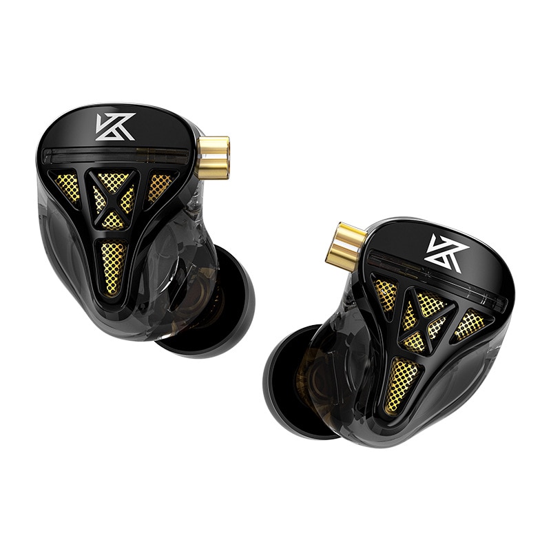 Casti audio intraauriculare, KZ DQS IEM, monitoare intraauriculare cu noua generatie de driver dinamic legendar, design semi-deschis, confortabile, izolare fonica, cablu detasabil cu 2 pini Negu Cu Microfon HD