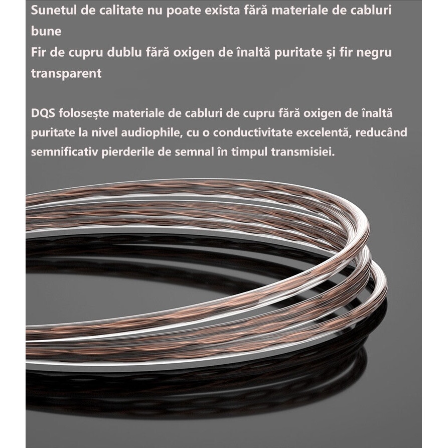 Casti audio intraauriculare, KZ DQS IEM, monitoare intraauriculare cu noua generatie de driver dinamic legendar, design semi-deschis, confortabile, izolare fonica, cablu detasabil cu 2 pini Negu Cu Microfon HD