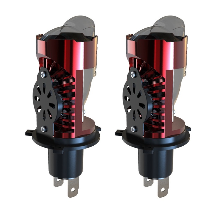 Becuri auto LED H4, 12000 lumeni, alb, set de 2