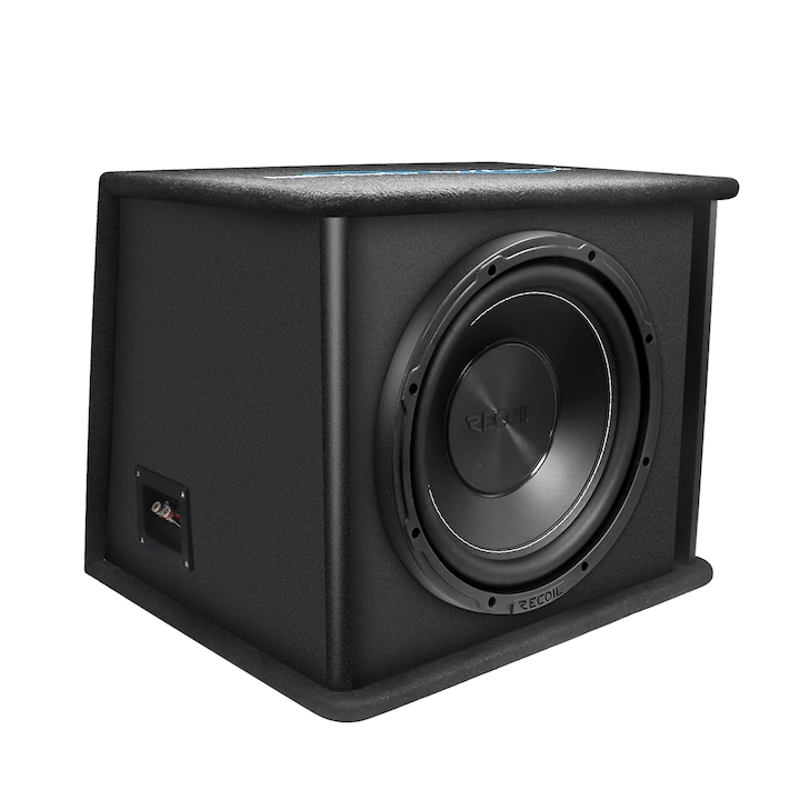Subwoofer auto pasiv Recoil RS 12, difuzor de 30 cm, incinta din MDF, 300W RMS, negru