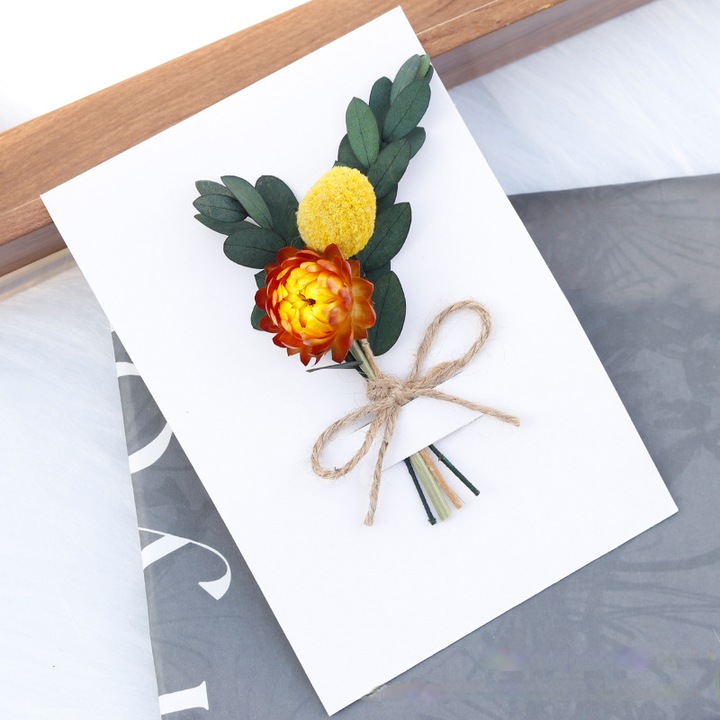 Felicitari cu flori uscate, set 3D, 10x14.7cm, pentru ocazii diverse, hartie