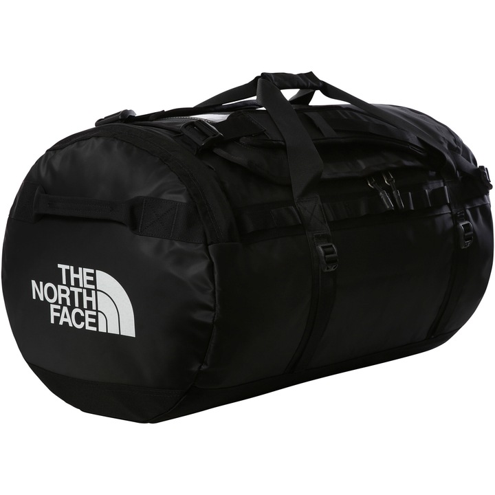 Geanta sport tip rucsac The North Face Base Camp Duffel L, negru/alb