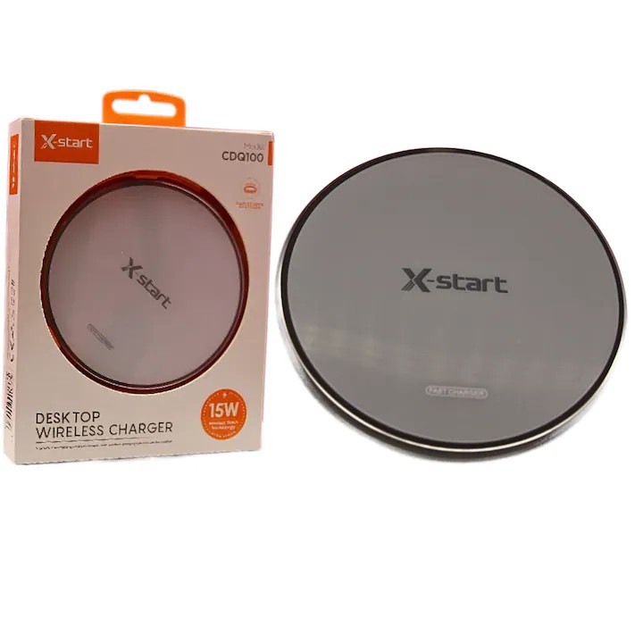 Incarcator Wireless Desktop FOTOFUN 15W, Tehnologie Avansata, Alb, Incarcare Rapida cu Lumina Ambientala