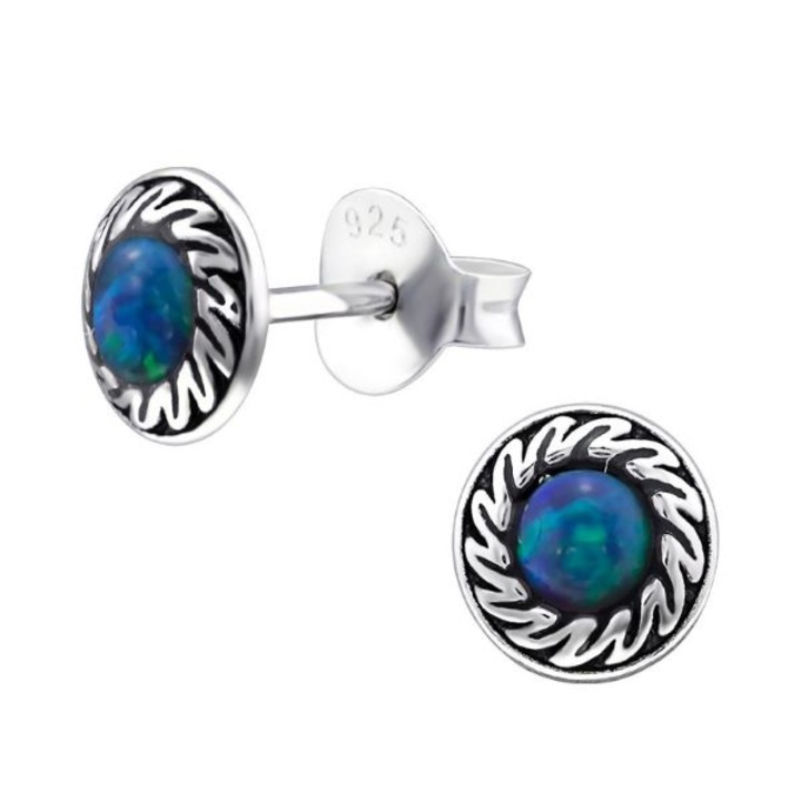 Cercei din argint 925 Peacock bliss cu piatra semipretioasa Opal