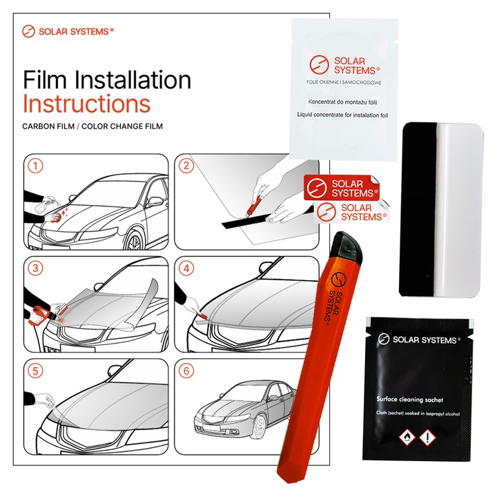 Folie Protectie PPF Faruri si Bara Auto Solar Systems Ultrashield Gloss, 50x300 cm, Transparenta, Auto-Regeneranta, Hidrofoba, Set Instalare Inclus