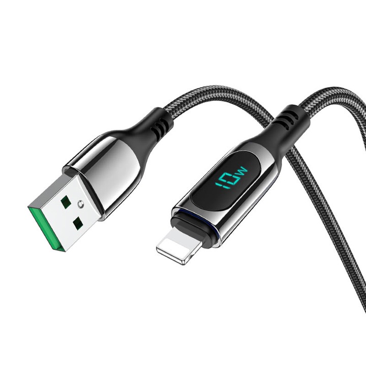 USB-Lightning kábel, GEAR Fit, 2,4A, 1,2m, K20, PVC, Deep Dark
